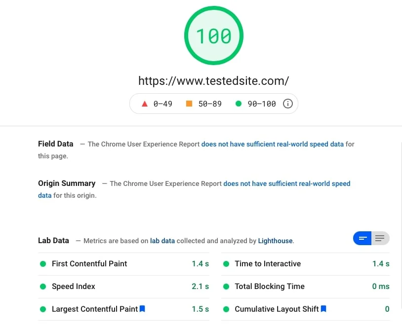 astra-theme-pagespeed-insights-speed-test-results