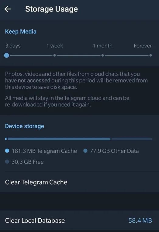 clear-telegram-cache-local-database