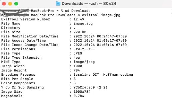 exiftool-mac-terminal-output-install-use