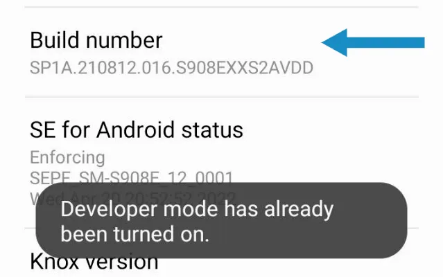 android-enable-developer-options-mode-build-number
