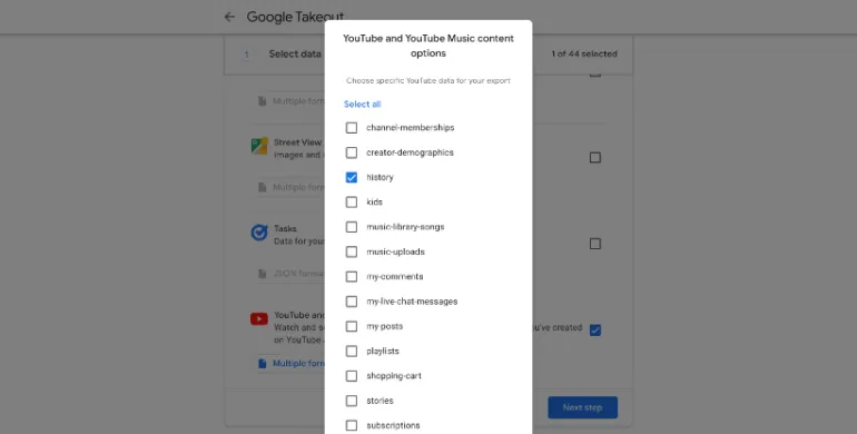 google-takeout-export-youtube-watch-history-select-history