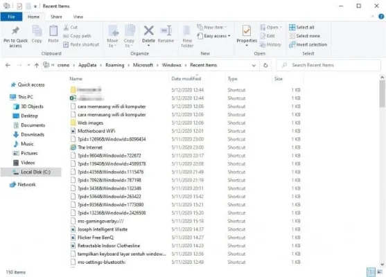 Windows-Recent-Files-Explorer-List